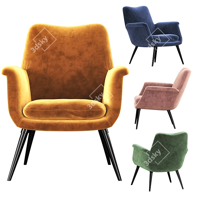 Contemporary Finley Lounge Chair 3D model image 9