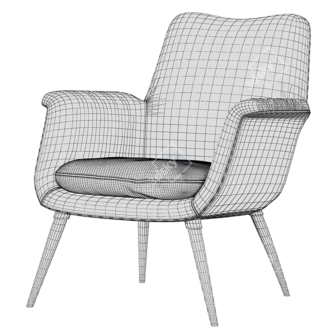 Contemporary Finley Lounge Chair 3D model image 5