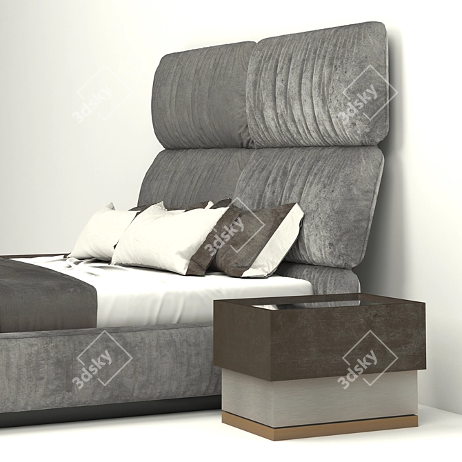 Luxury Linen Bed Set 3D model image 3