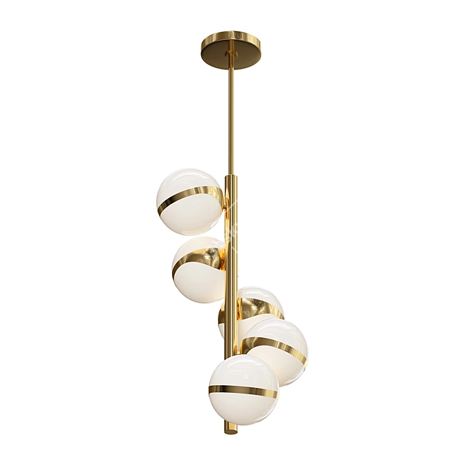 Copper Glass Pendant Light 3D model image 1