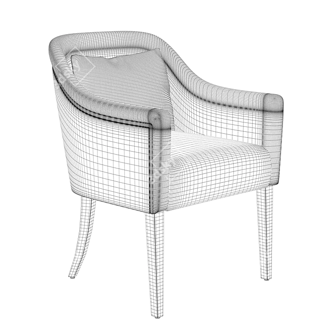 Eugenie Armchair: Classically Modern Comfort 3D model image 5