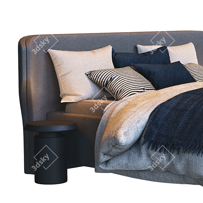 Agata Queen Size Bed: Premium Comfort for Your Interior 3D model image 2