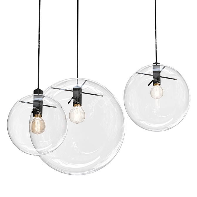 Minimalist Glass Sphere Pendant Light 3D model image 1