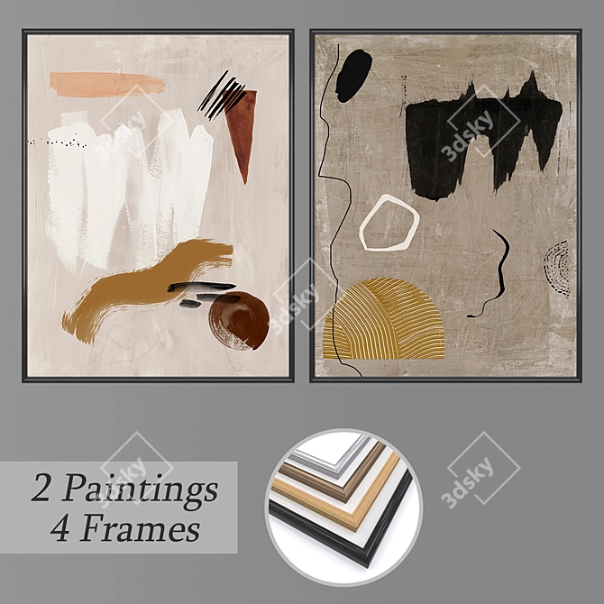 Elegant Wall Art Set 3D model image 1