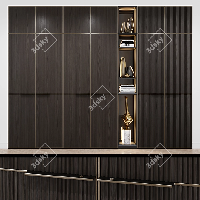 Modern Fusion Wardrobe 3D model image 1