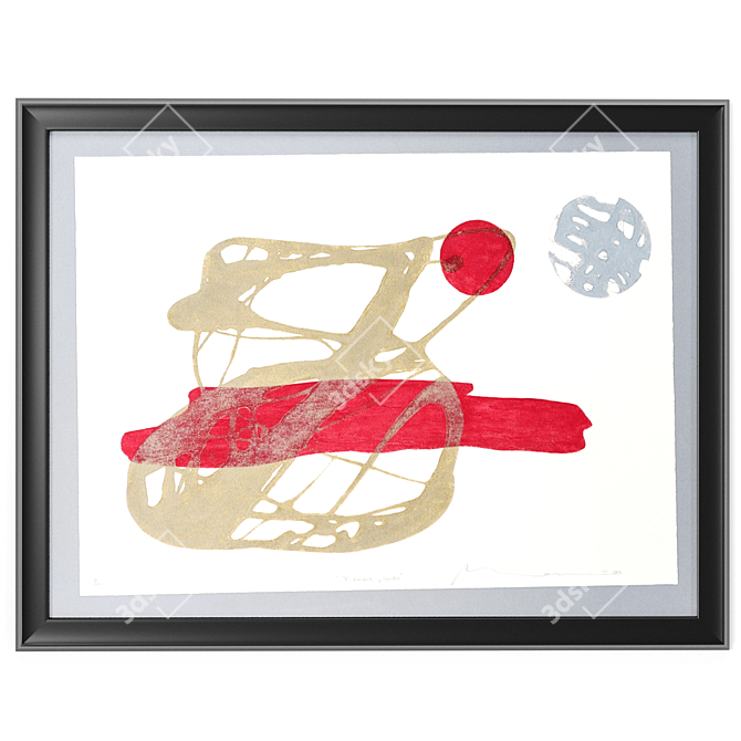 Abstract Engraving Art Frams 3D model image 2