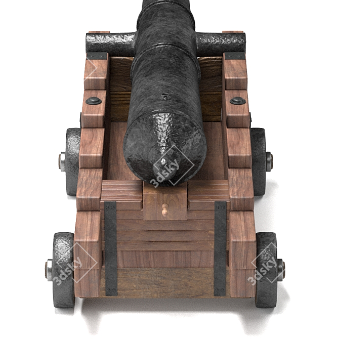 19th Century Ship and Fortress Cannon 3D model image 5