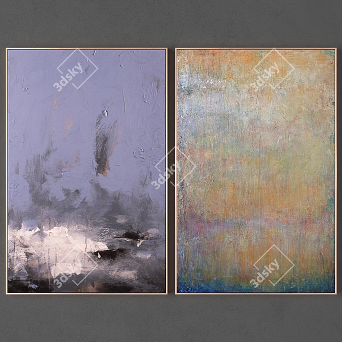 Artful Masterpieces: 2 Striking Frames 3D model image 1