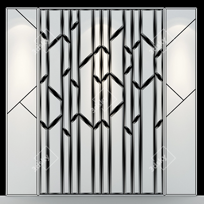 Modern Abstract Wall Panel 3D model image 3