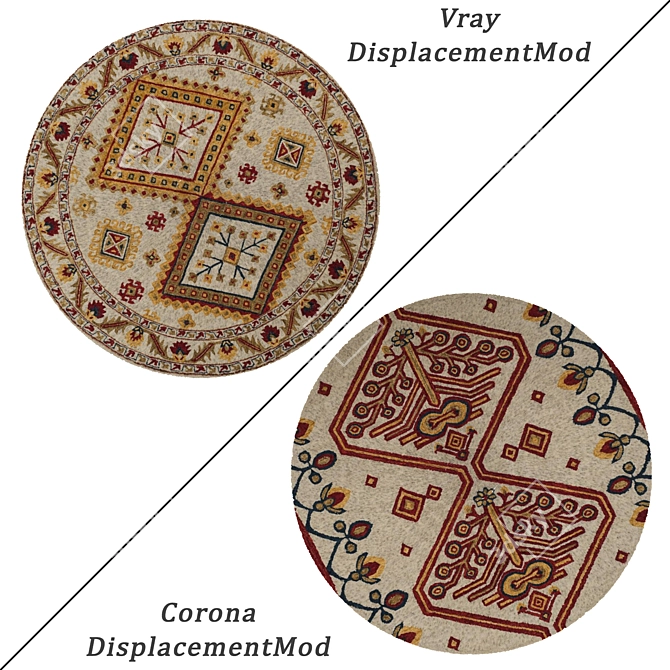 Versatile Round Carpet Set: 6 Unique Designs 3D model image 2