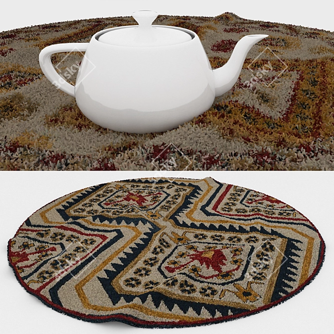 Versatile Round Carpet Set: 6 Unique Designs 3D model image 3