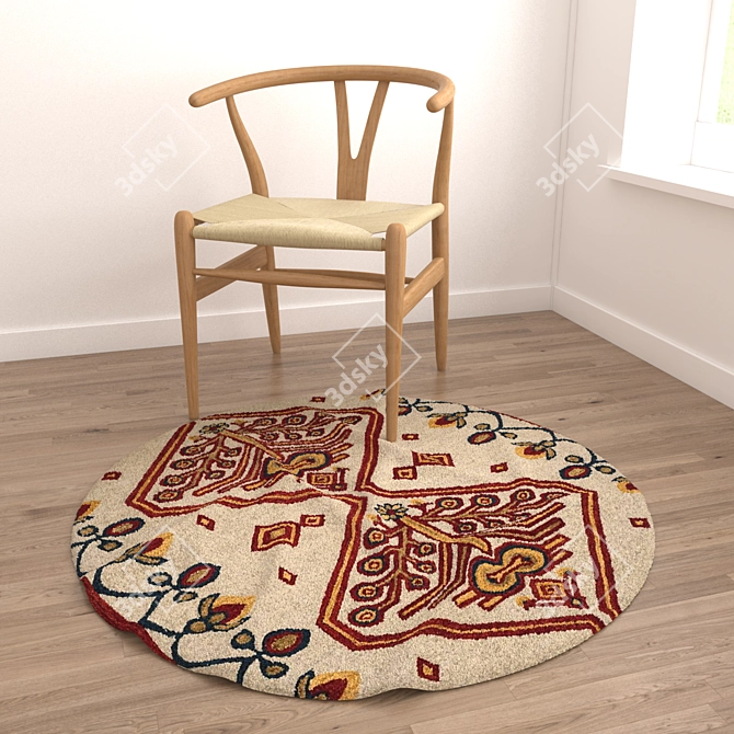 Versatile Round Carpet Set: 6 Unique Designs 3D model image 4