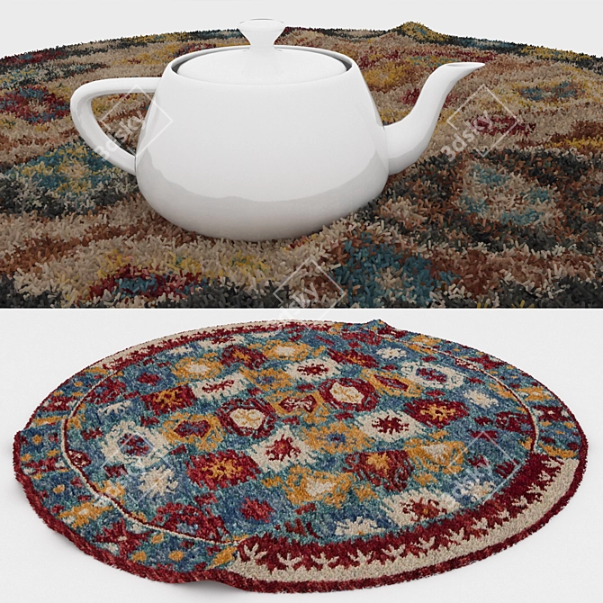 Versatile Round Rug Set: 6 Unique Designs 3D model image 3