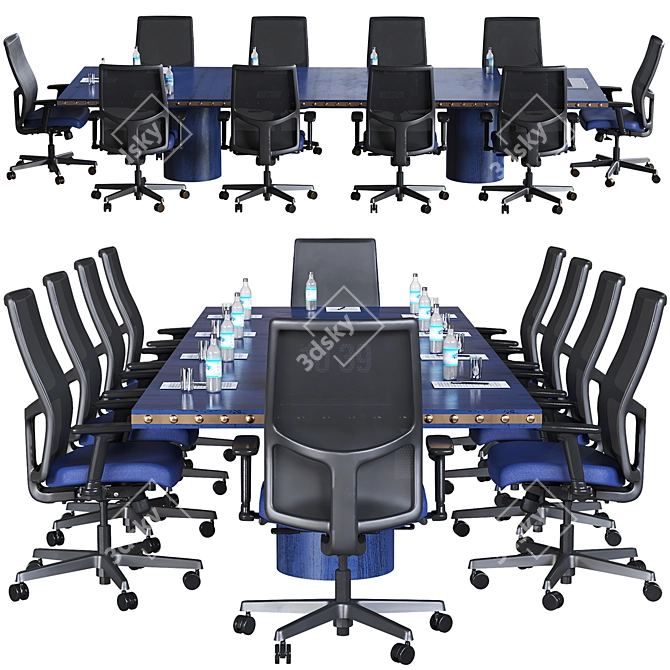 Sleek Conference Table: High Detail 3D model image 3