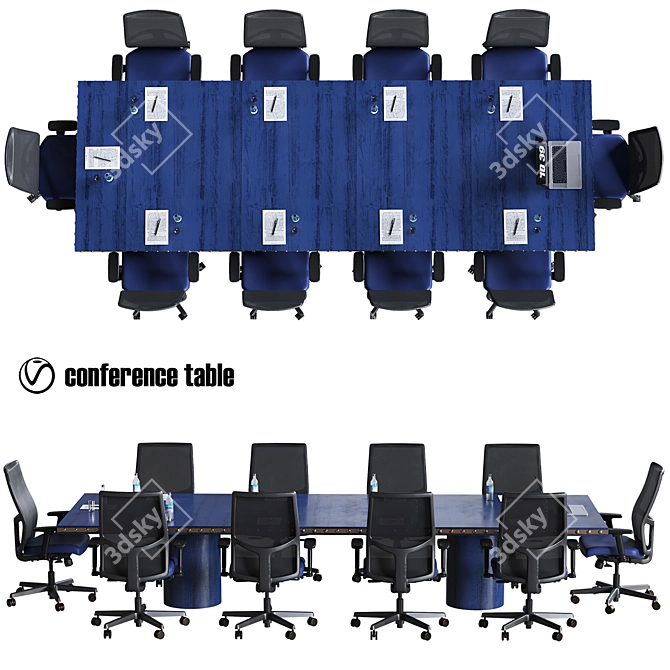 Sleek Conference Table: High Detail 3D model image 5