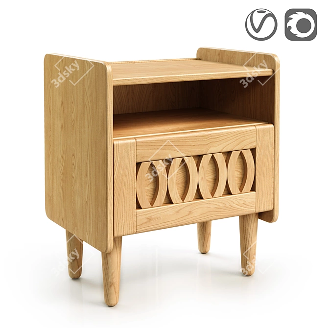 Vintage Malu Style Sideboard 3D model image 1