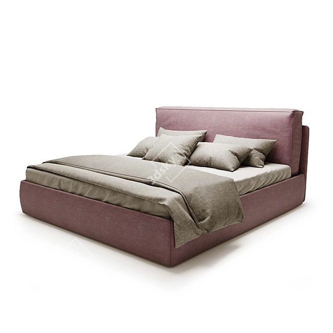 Modern Square Bed 3D model image 1