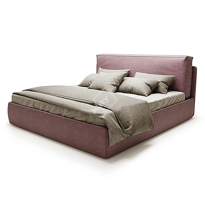 Modern Square Bed 3D model image 6