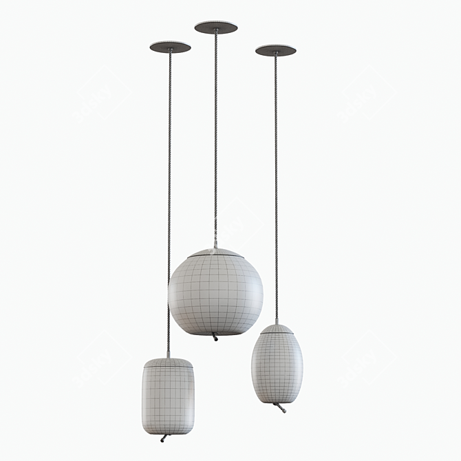 Elegant Knot Pendant Lights 3D model image 5