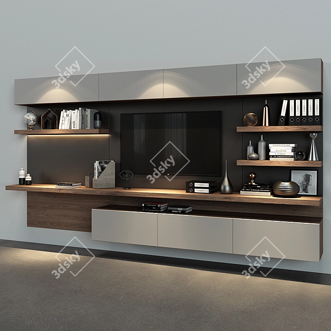 Deluxe Wooden Storage Cabinet 3D model image 2