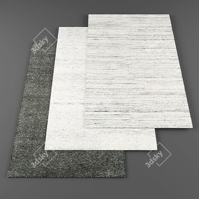 Modern Rugs Set: 3 Piece Collection 3D model image 1