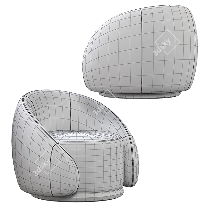 ABBRACCI Modern Armchair 3D model image 3