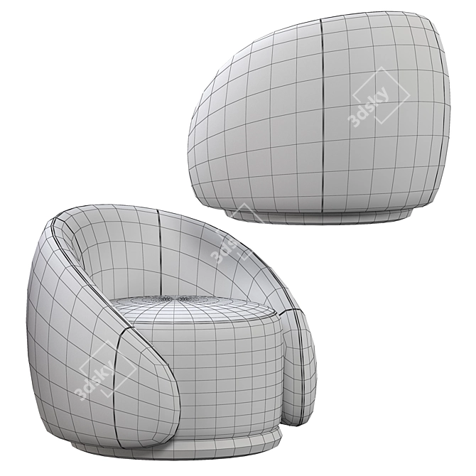 ABBRACCI Modern Armchair 3D model image 6