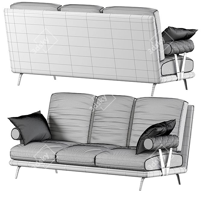 Cigar Lux Sofa: Modern Comfort 3D model image 3