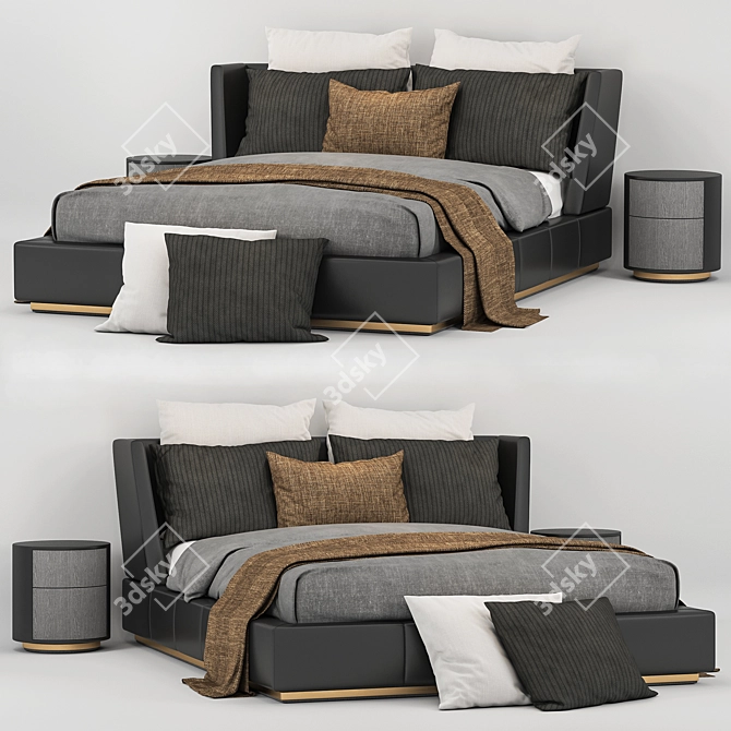 Modern Centimeter-Sized Bed 3D model image 1