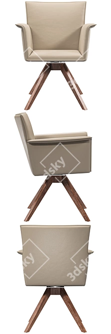 Foxy Swivel Armchair - Sleek and Stylish Seating Solution 3D model image 3