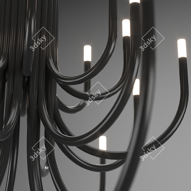 Elegant Black Chandelier: PALMA by ALMA LIGHT 3D model image 2