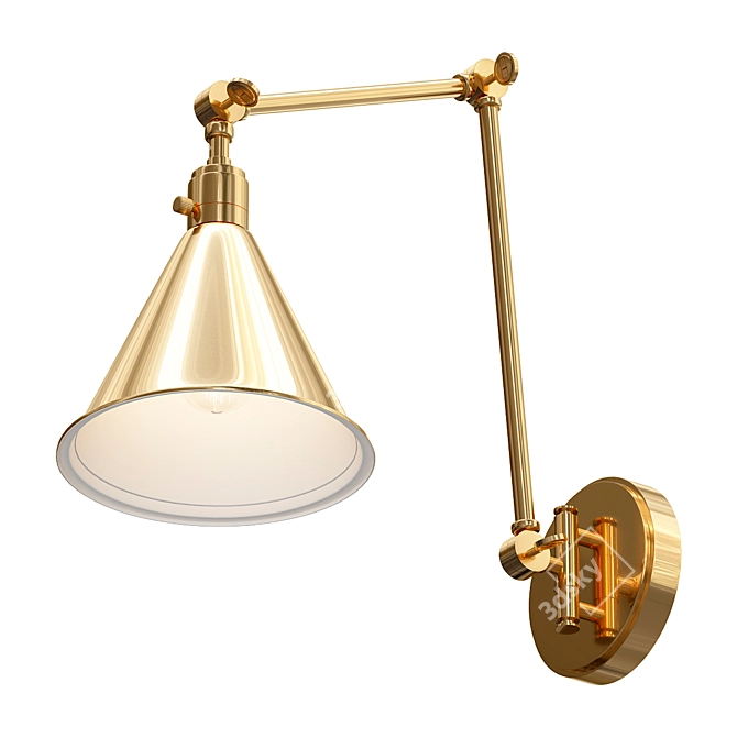 Modern Arched Swing Arm Light 3D model image 1