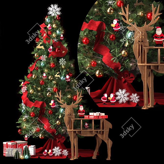 Festive Holiday Ornament Set 3D model image 2