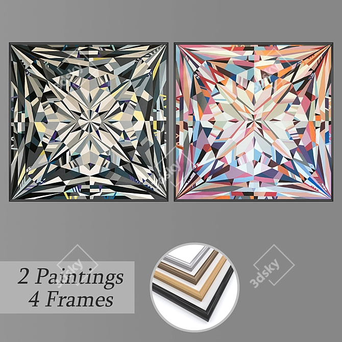 Elegant Wall Art Set No. 2899 3D model image 1