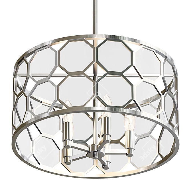 Reflective Geometric Drum Chandelier 3D model image 1