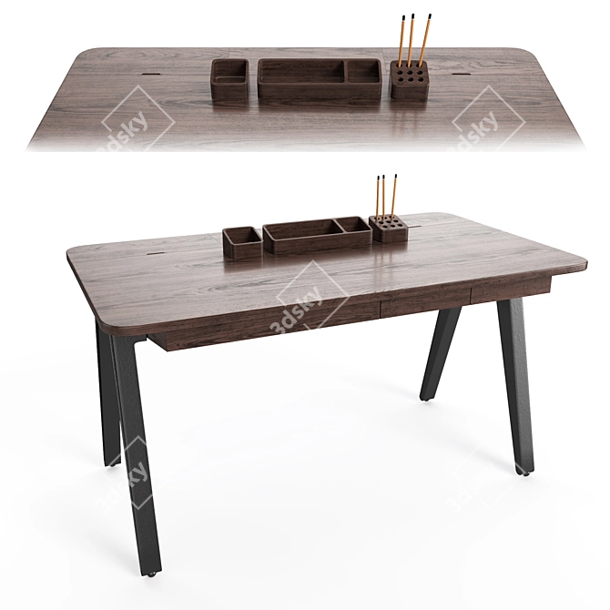 Modern Orson Desk: Stylish and Functional 3D model image 4