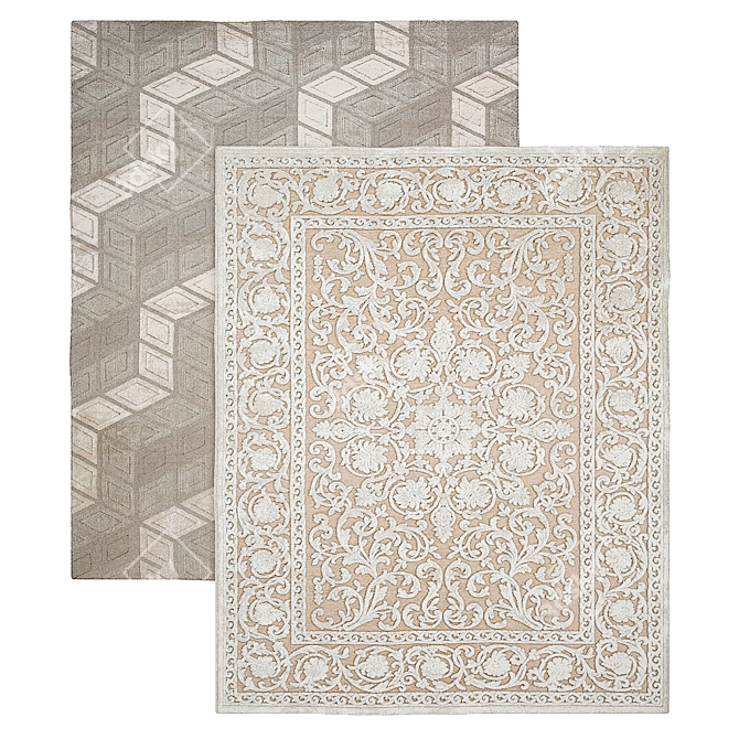 Elegant Genova Rug: 1500x1200mm 3D model image 1