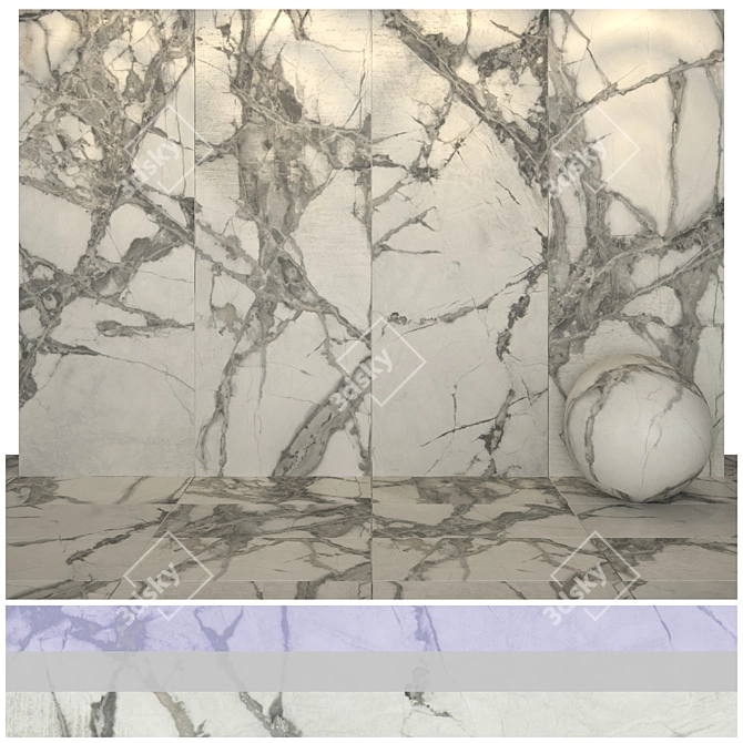 Luxurious Concordia Marble: 4 Texture Variations 3D model image 2