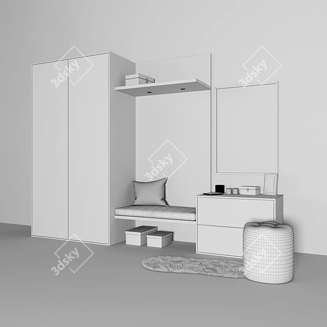 Modern Hallway Design 3D model image 11