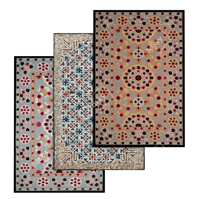 Luxury Rug Collection Set - Premium Quality Textures 3D model image 1