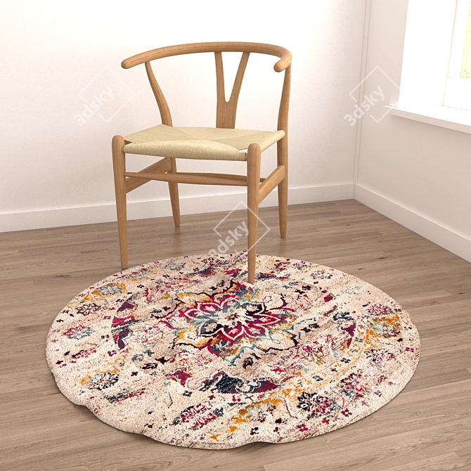 Round Carpets Set 29: Versatile 6-Piece Collection 3D model image 4