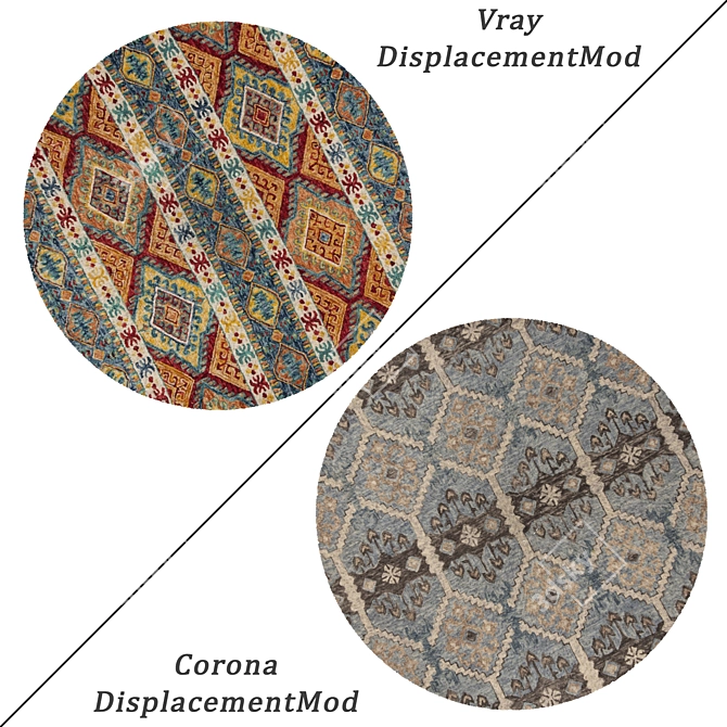 Round Carpet Set - Versatile 6-Piece Collection with Varying Textures 3D model image 2