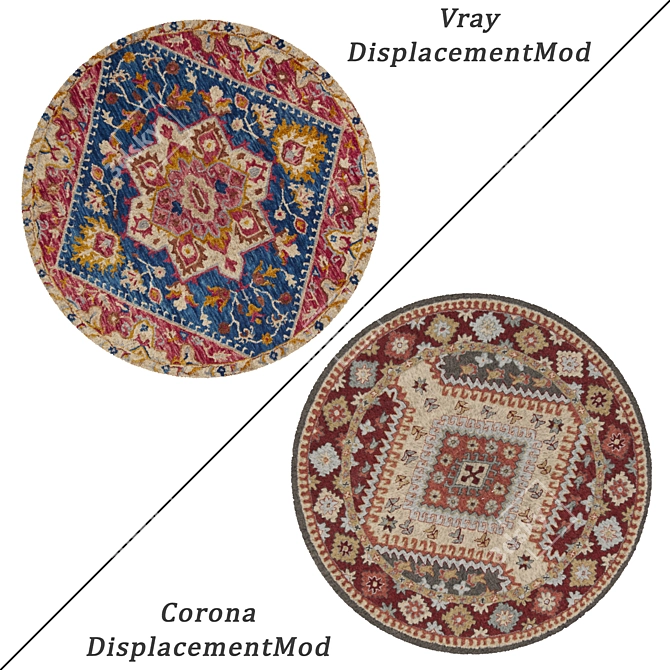 Decorative Round Carpets Set 3D model image 2