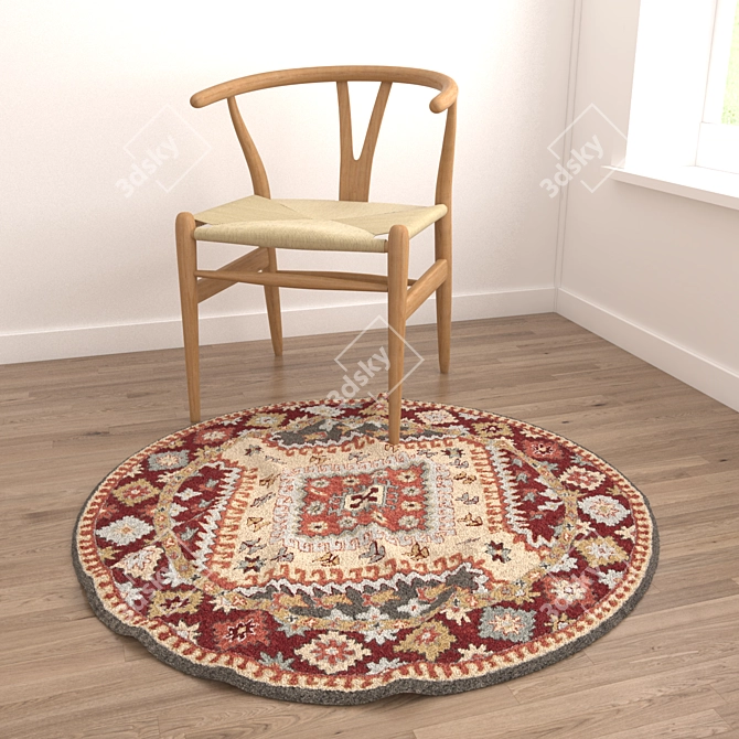 Decorative Round Carpets Set 3D model image 4