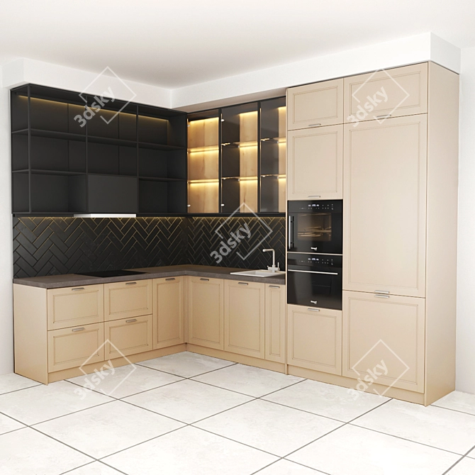 Modern Kitchen Set 3D model image 2