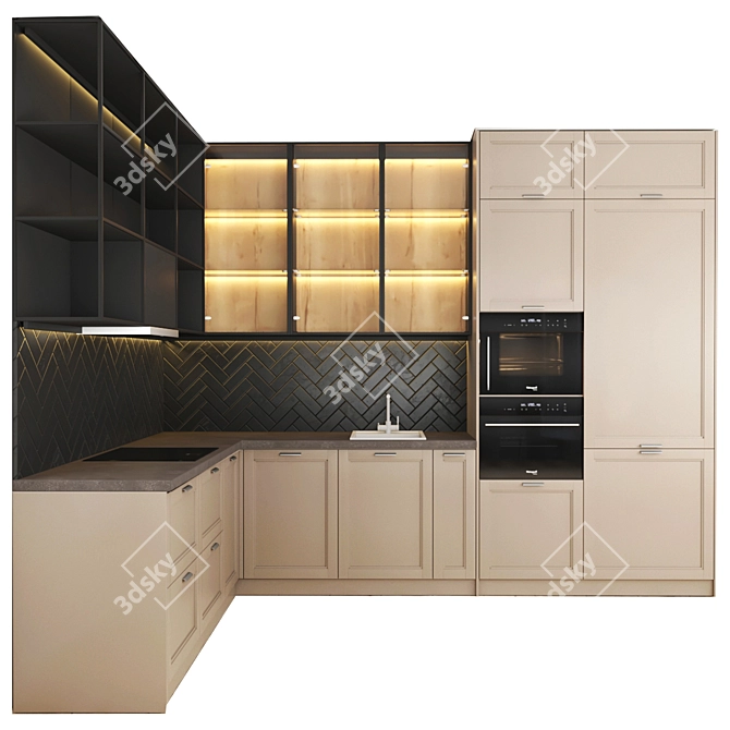 Modern Kitchen Set 3D model image 6