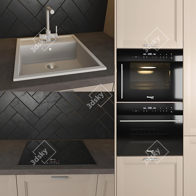 Modern Kitchen Set 3D model image 7