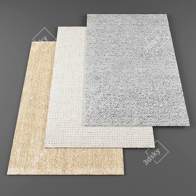 Modern Rugs Set: 6 Pieces with Texture Archive 3D model image 1
