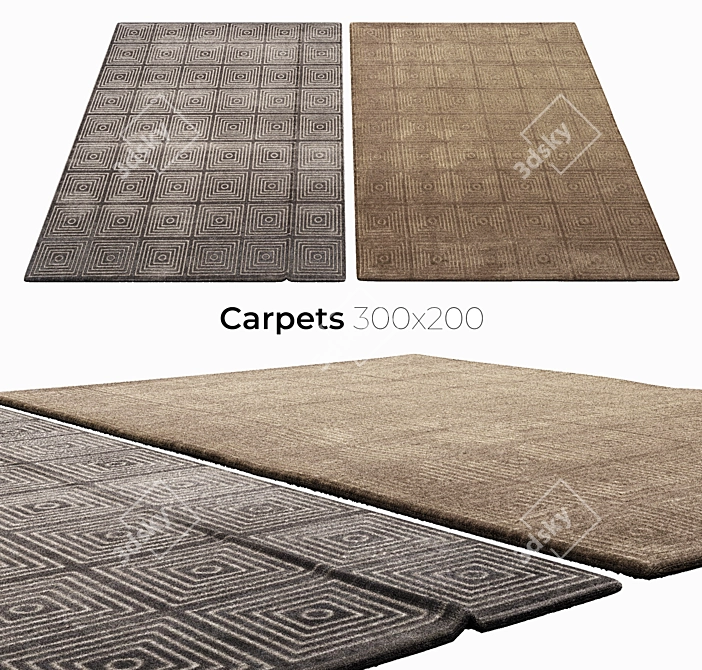 Stylish Interior Carpets 3D model image 1