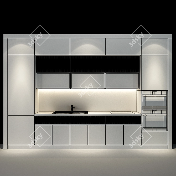 Sleek & Stylish Kitchen Set 3D model image 3